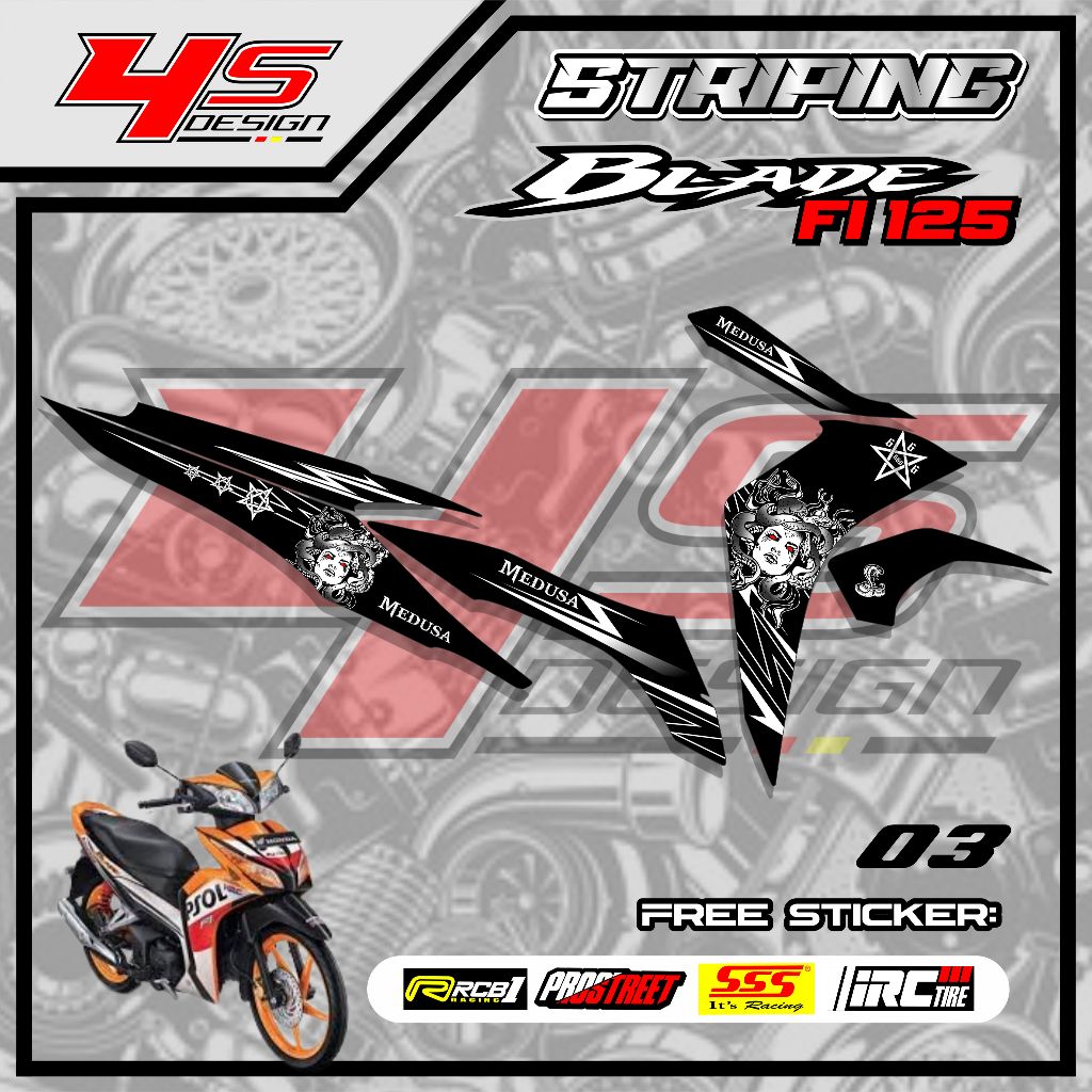 04  STICKER STRIPING BLADE FI 125 - STICKER STRIPING BLADE FI 125 MOTIF MEDUSA