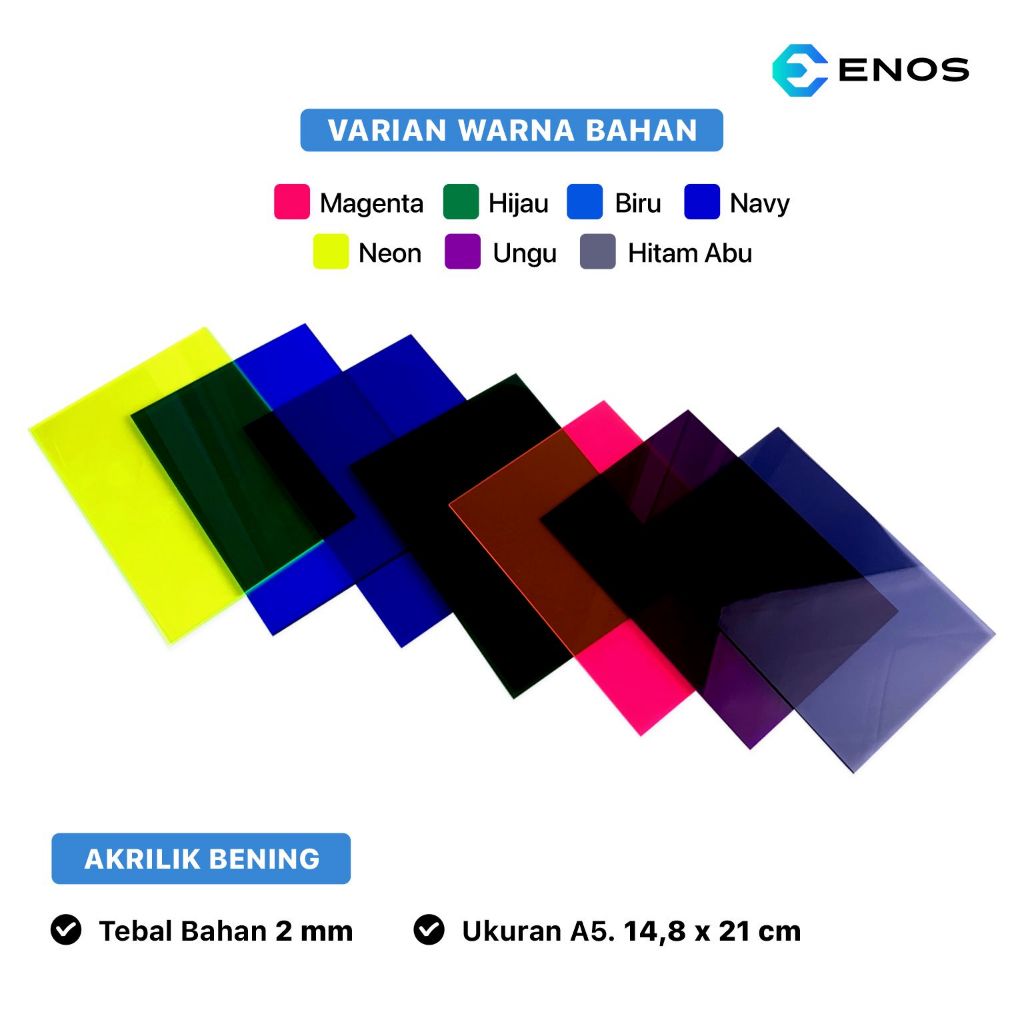 

Akrilik Lembaran Warna Transparan 2mm Ukuran A5 Acrylic Laser Cutting