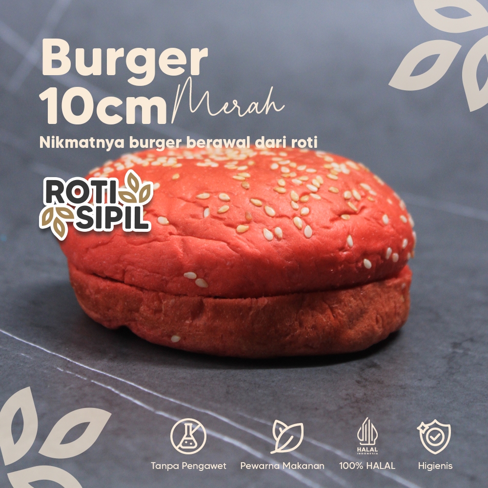 

Roti Burger Merah 10cm | Base Burger 10cm Red