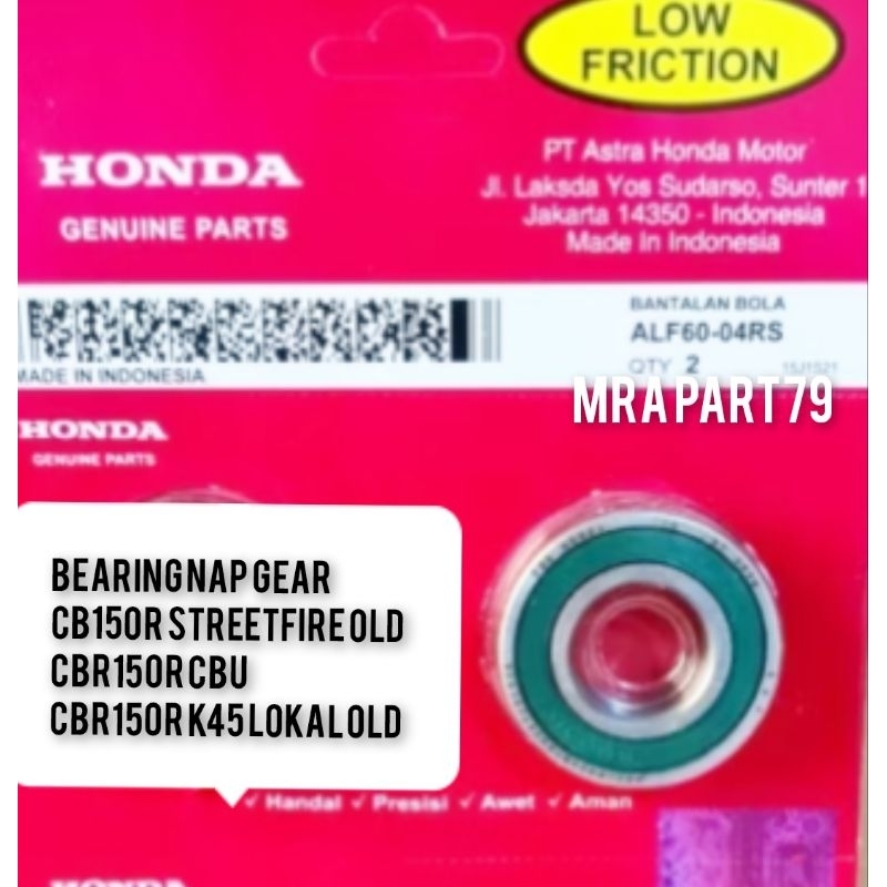 Bearing Nap gear Laher gear 6001RS 1PCH CB150R StreetFire OLD CBR150R K45 Lokal old CBR150R CBU, Ori