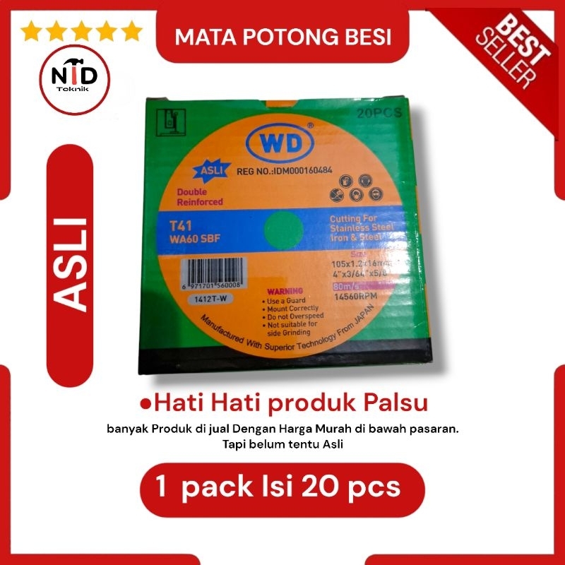 Mata Potong Besi Gerinda / WD potong Besi Asli / Mata Potong steinless / Mata Potong Besi baja / Mat