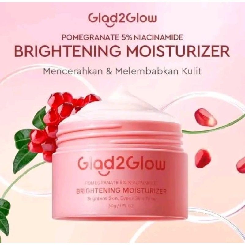 GLAD2GLOW Pomegranate 5% Niacinamide Brightening Moisturizer | 30g (PINK) / moisturizer viral glad2g