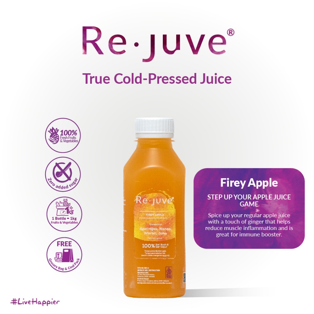 

Re.juve Jkt - Firey Apple 250 ml (Cold-Pressed juice / jus)