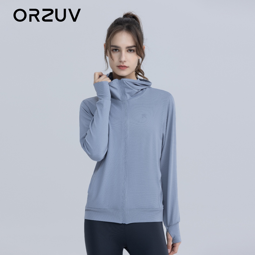 ORZUV Jaket Anti UV Wanita Lengan Panjang Hoodie Olahraga UV Protection (UPF50+ )