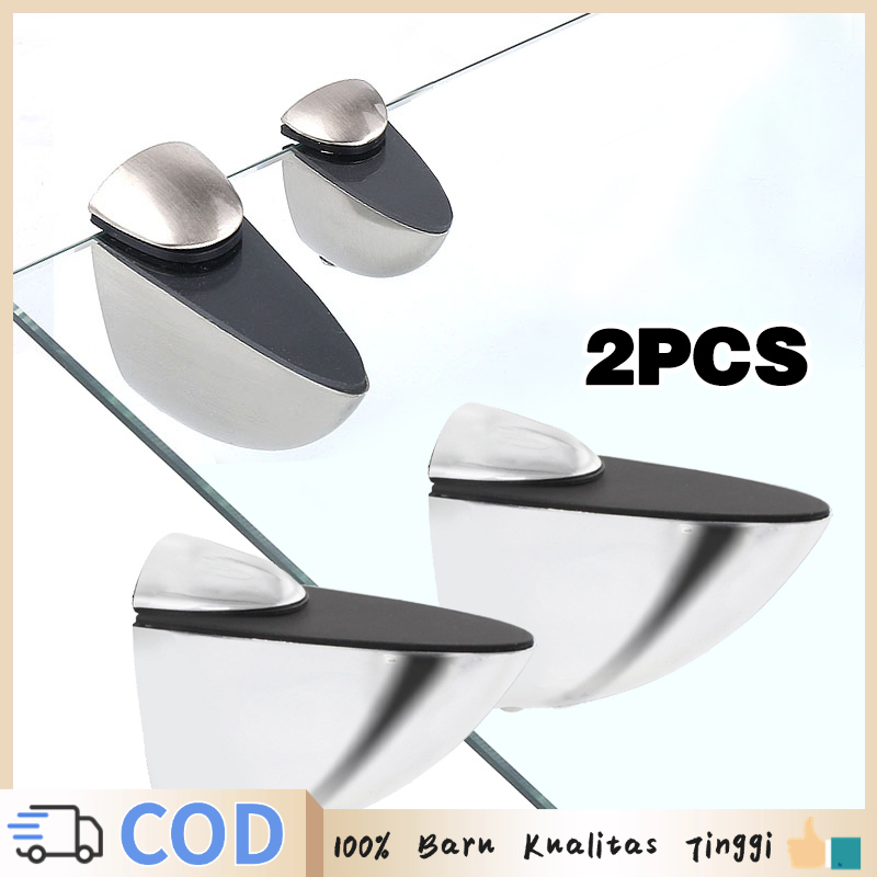 2pcs Jepitan Kaca Ambalan Kaca Jepit Penjepit Kaca Meja Bahan Paduan Seng Ambalan Jepit Kaca
