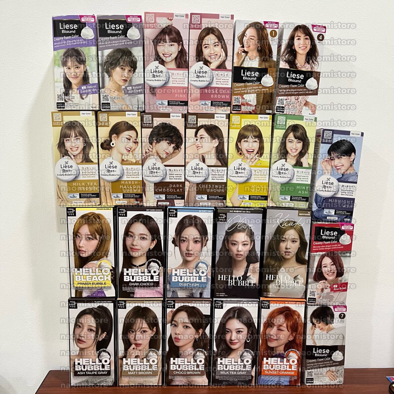 Mise en Scene Hello Bubble / Liese Bubble Hair Color Foam Blaune Shampoo Cat Rambut Uban - Milk Tea 