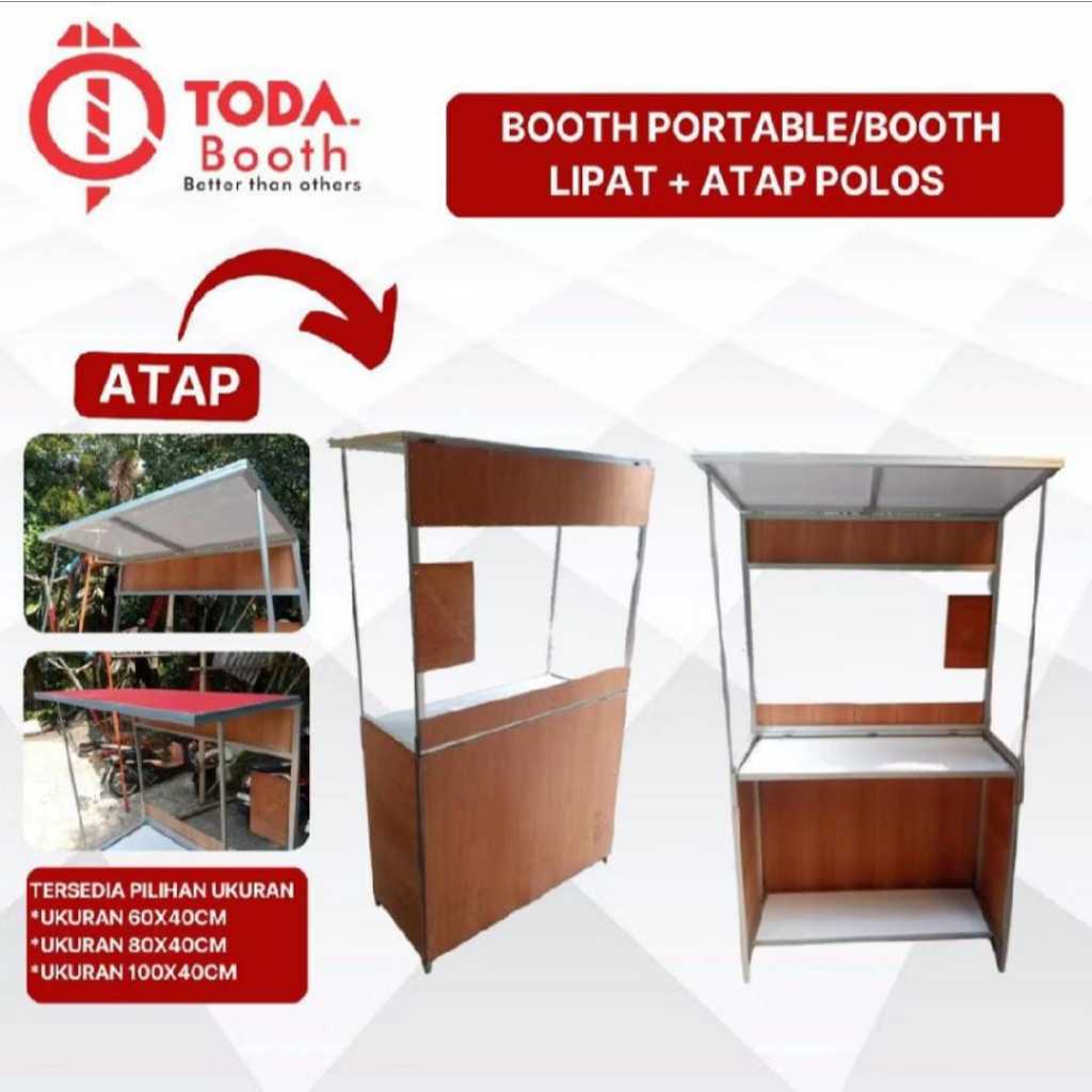 Booth Portable ALUMINIUM / Polos ATAP / Gerobak Portable Lipat / Gerobak Jualan / Event Desk Lipat