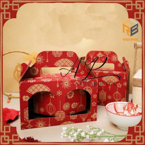 

(10 pcs) kardus die cut tenteng dus toples jar cookies 800ml isi 2 box parcel hantaran imlek sincia chinese new year cny