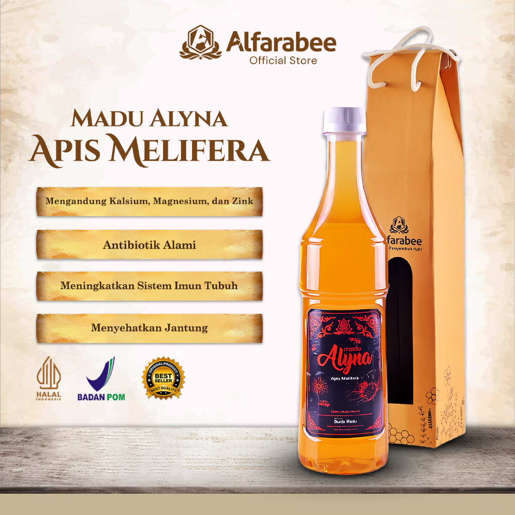 

Alfarabee - Madu Alyna Apis Melifera 1kg Asli Murni 100% Original Alami Tanpa Campuran