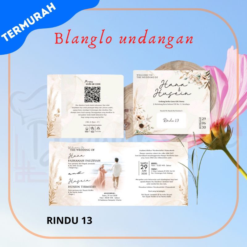 Blangko Undangan Rindu 13 | Blangko Undangan | Undangan Murah | Kertas Undangan