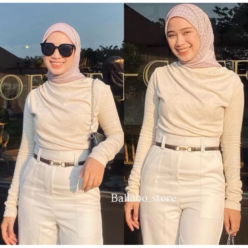 Blouse April Top |Atasan Wanita Knit Premium Terbaru | Atasan Wanita Blouse Korean Style Lengan Panj