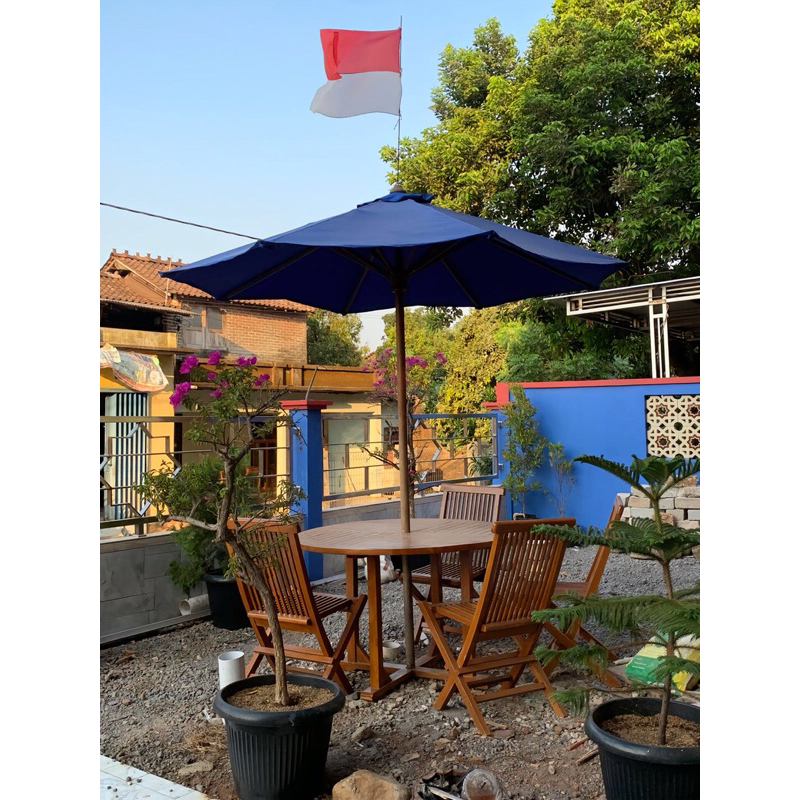 Set Meja Payung Taman Payung Cafe Kayu Jati Tenda Payung Cafe Meja Payung Outdor