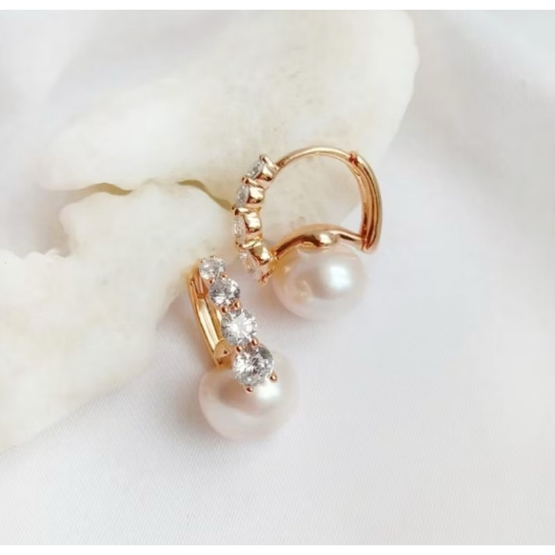 Anting lapis emas mutiara air tawar asli lombok Anting anting wanita Anting mutiara lombok asli Anti