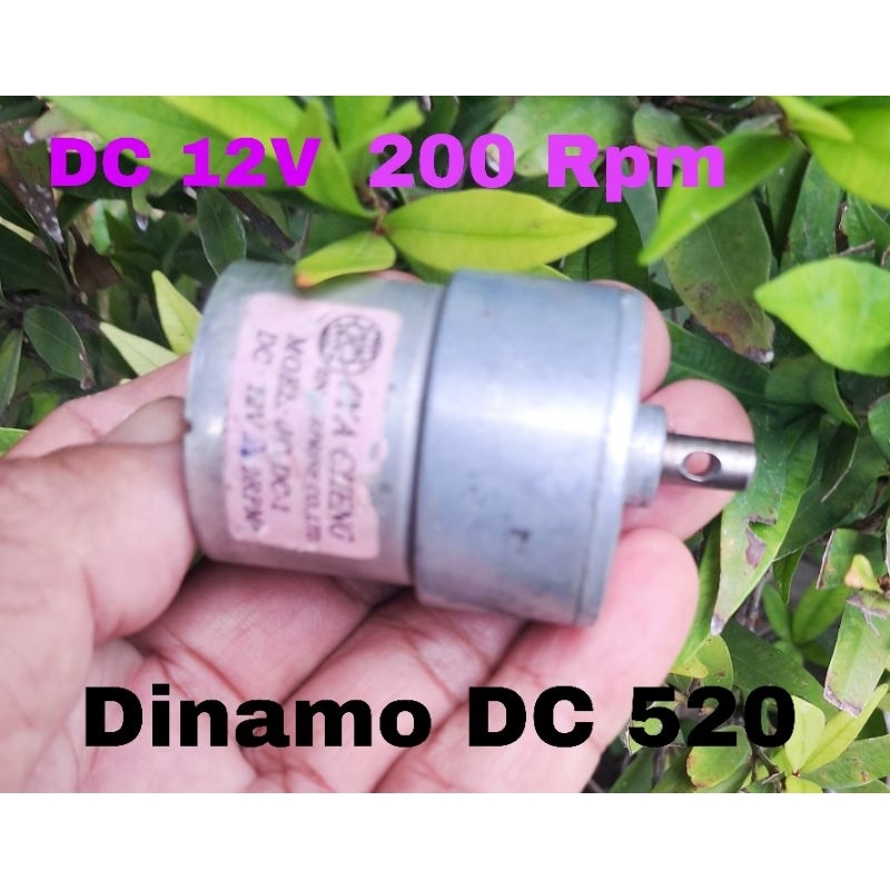 Dinamo DC Motor RS-520  Gearbox Gear DC 12V 5V-12V Rpm 200