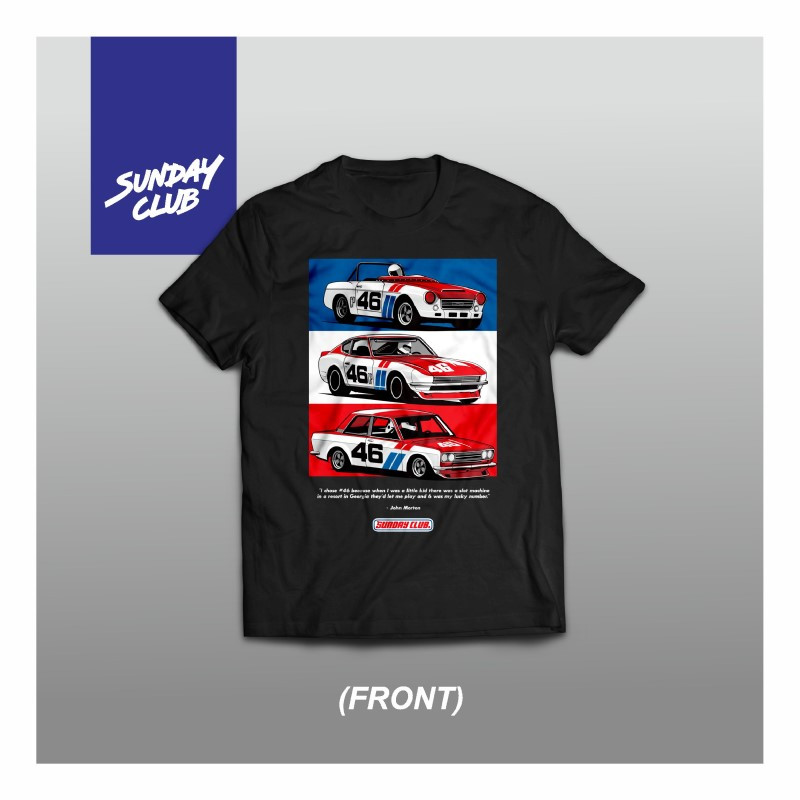 Sunday Club - number 46 - Kaos Datsun BRE Baju Otomotif Diecast Mobil Hot Wheels