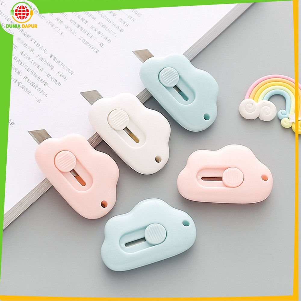 

Pisau Cutter Mini Portable Bentuk Awan / Pisau Cutter Mini Alat Bantu Potong Kertas / Alat Tulis Kantor Pisau Kartun Model Awan Impor Dunia Dapur C953