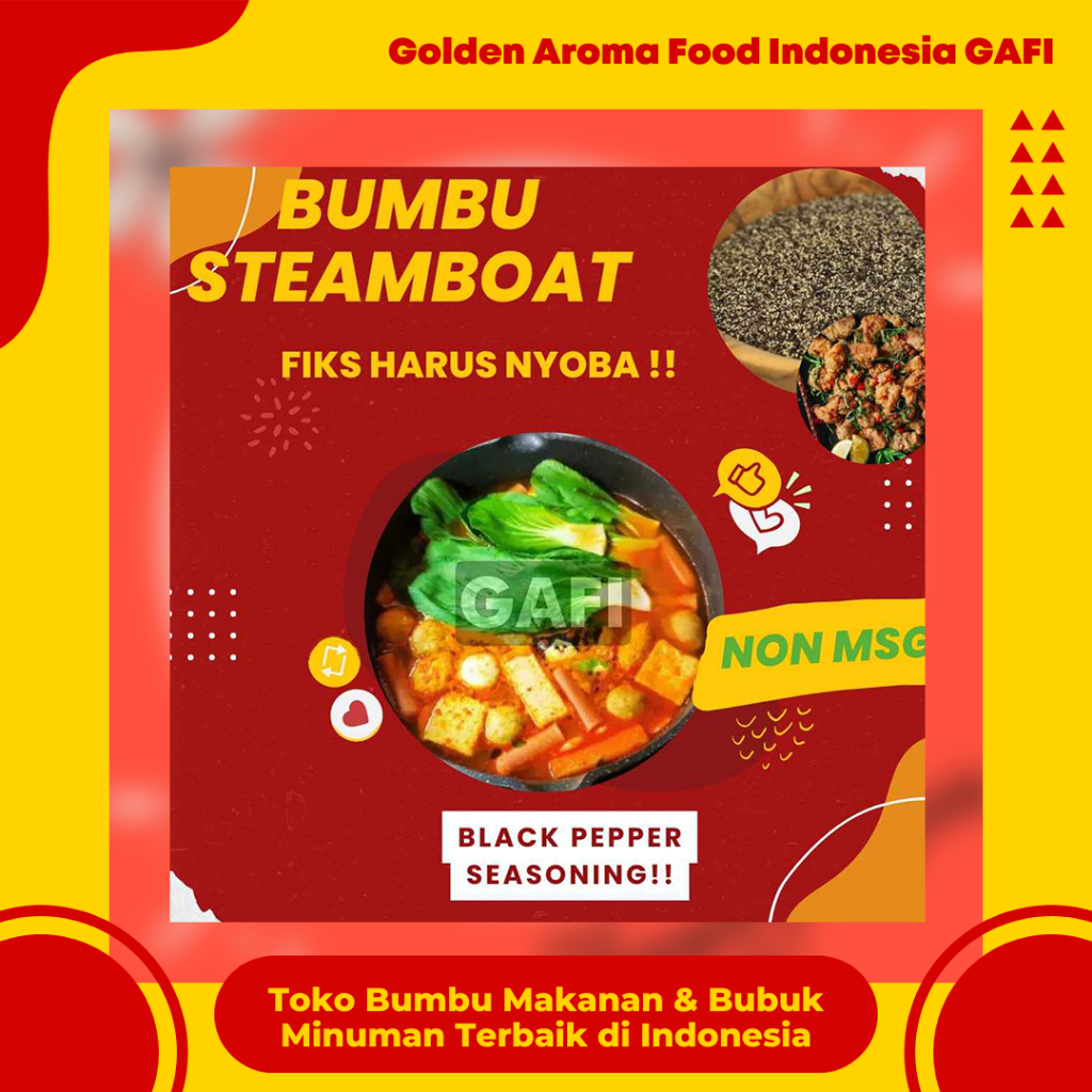 

BUMBU Bubuk SUKI INSTAN Black Pepper Seasoning NON MSG 1 Kg Steamboat Shabu Hotpot Bumbu Instant Tomyum Suki Steamboat Ramen Bakso Miso Bubuk Steamboot Sukiyaki Grill Bakar