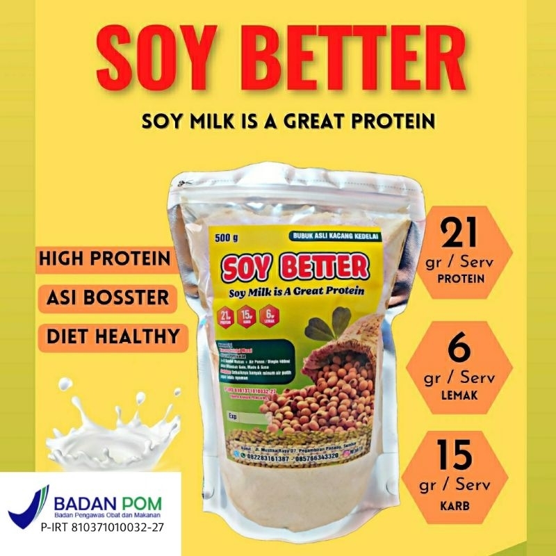 

Bubuk Susu protein Kedelai Soy Better 500 gram [PREMIUM QUALITY]