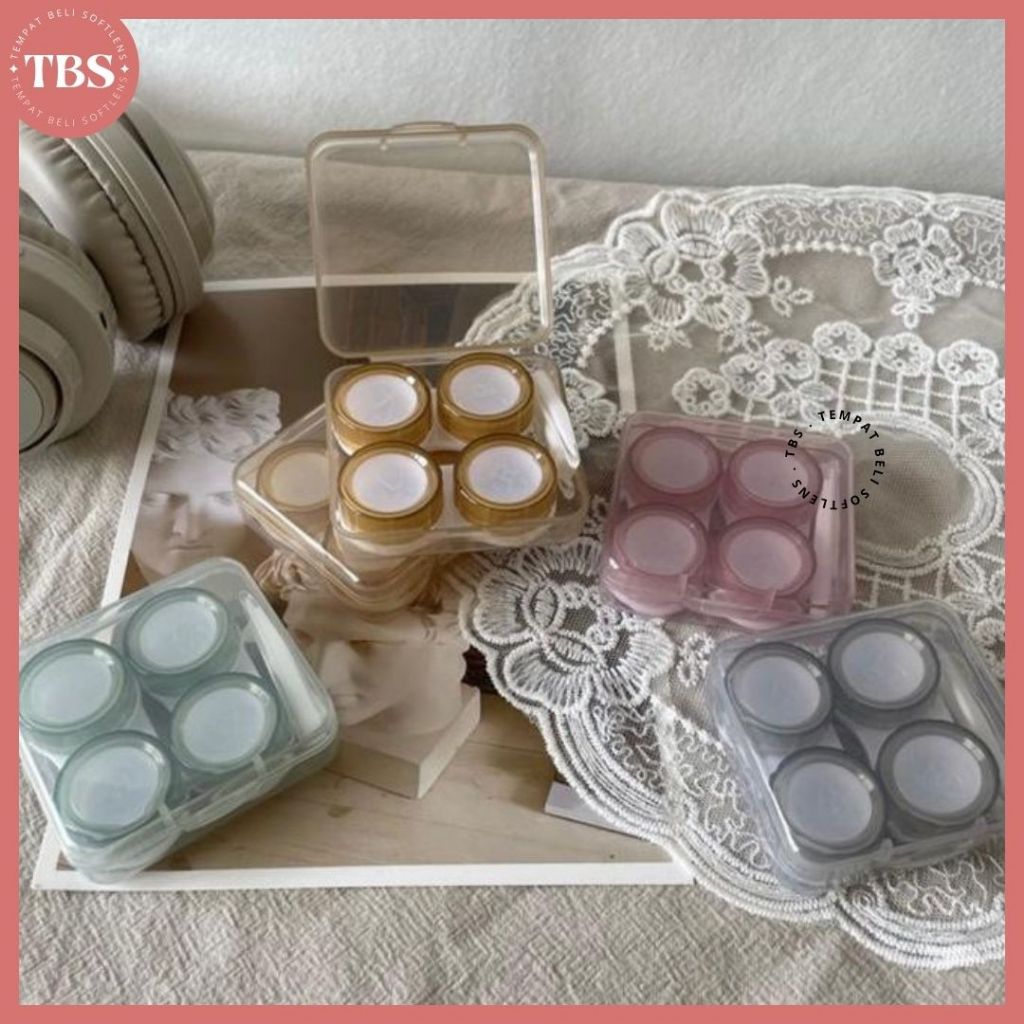 TEMPAT SOFTLENS "2IN1 PERSEGI CLEAR" / KOTAK SOFTLENS / WADAH SOFTLENS / TRAVEL KIT / CASE / LENSCAS