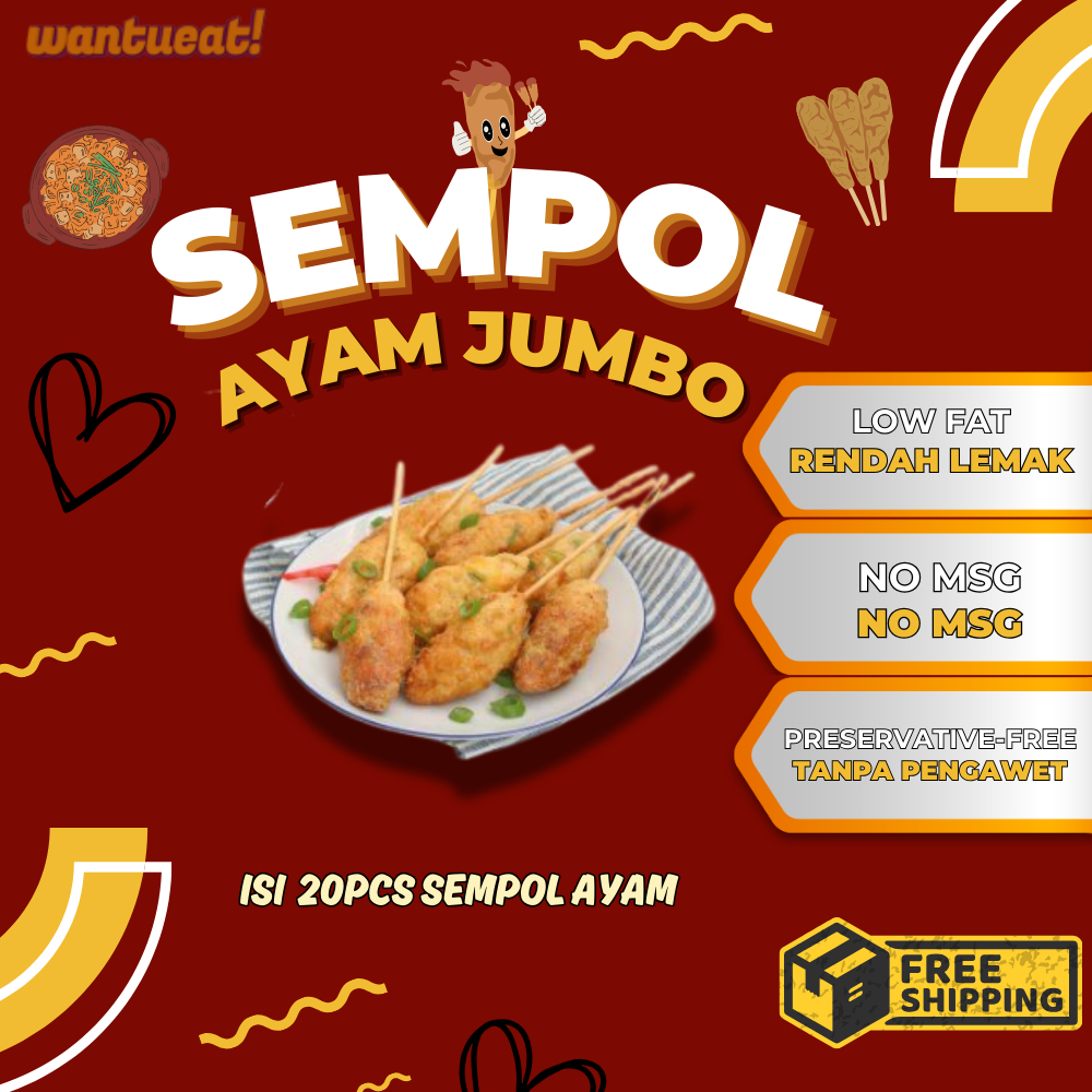 

Sempol Ayam Jumbo Isi 20 Tusuk / Cemilan Sempol Ayam / Tidak Mengandung Bahan Pengawet / Cemilan Kekinian