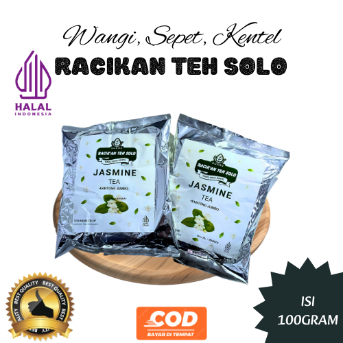 

Teh Racikan Solo Teh Manis Rasa Melati Wangi Harum Varian Jumbo Halal Isi 100gr