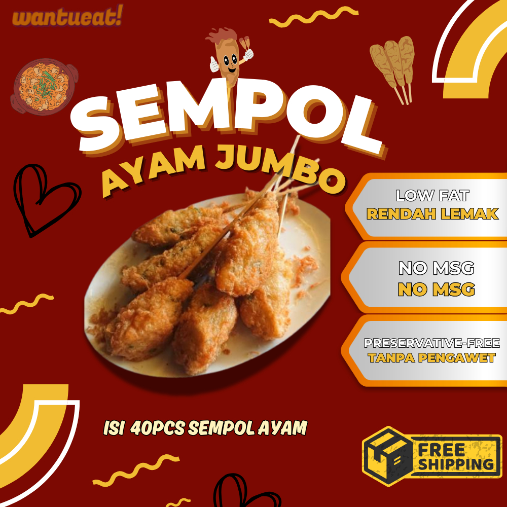 

Sempol Ayam Isi Jumbo 40 Tusuk/ Cemilan Sempol Ayam / Tidak Mengandung Bahan Pengawet / Cemilan Kekinian