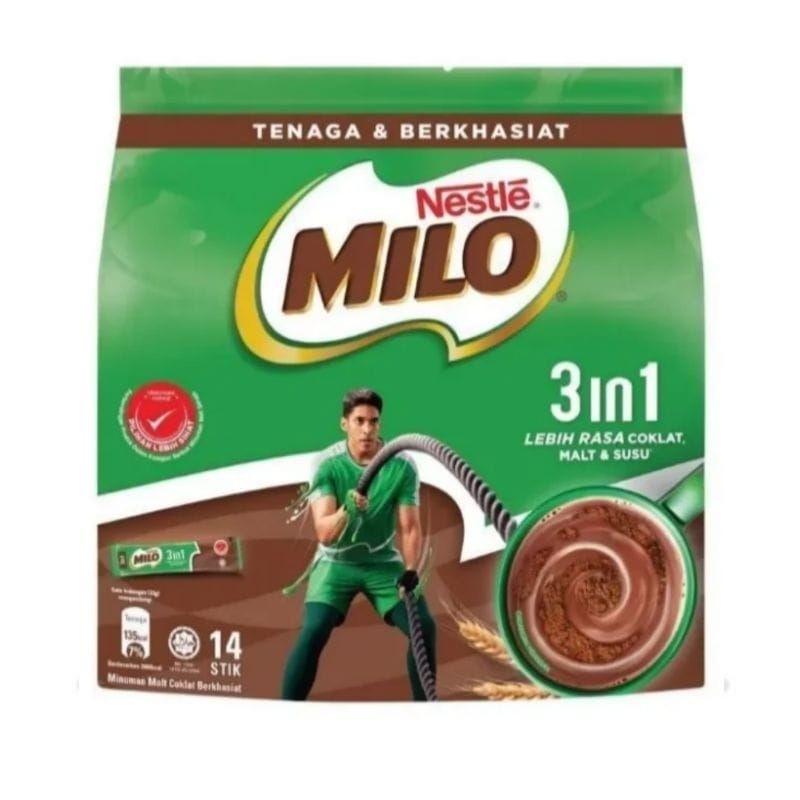 

Milo malay active go 14sachet milo 3in1 made malaysia