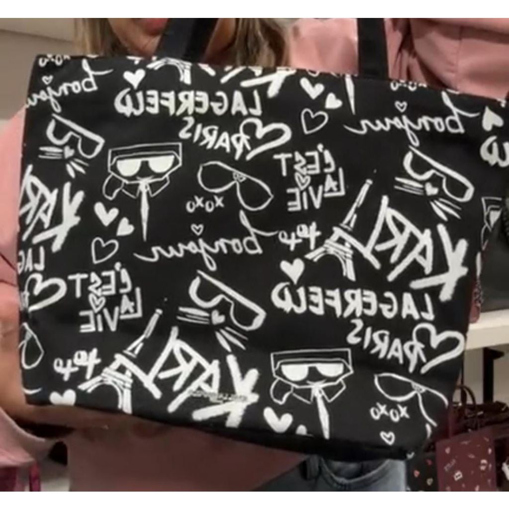 karl lagerfeld tote canvas