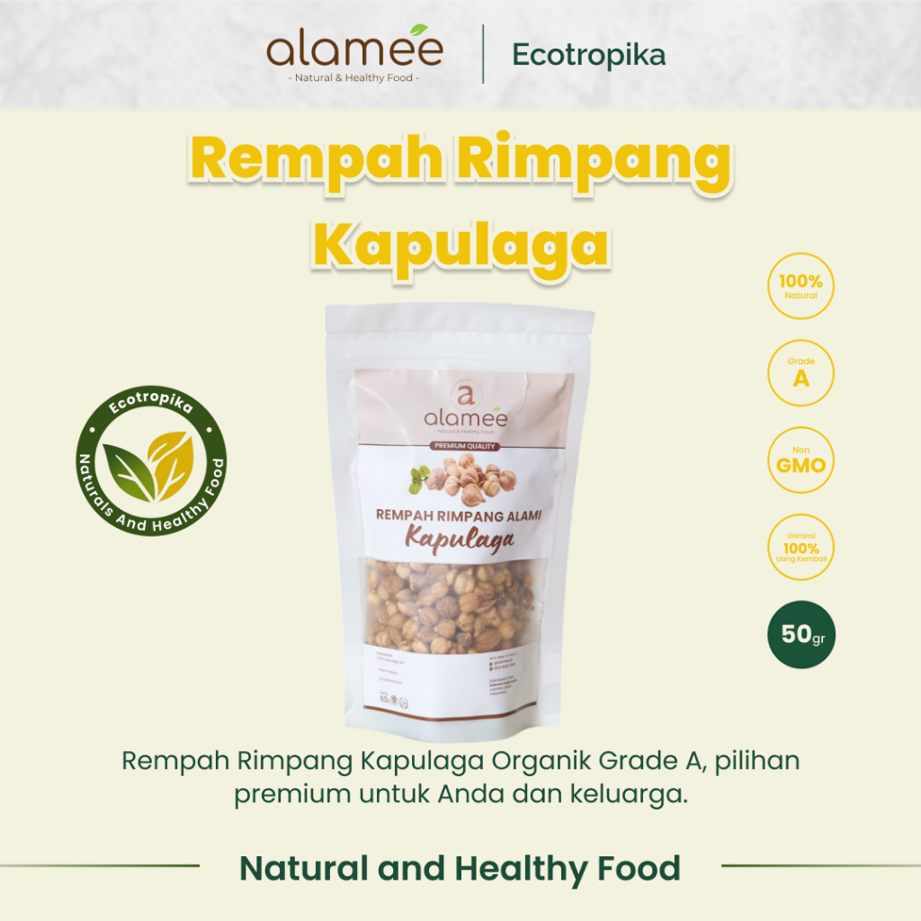 

Kapulaga Kering Lokal Cardamom Kapolaga Kapol Spice Rempah Rimpang Organik Alami Premium 50 gr