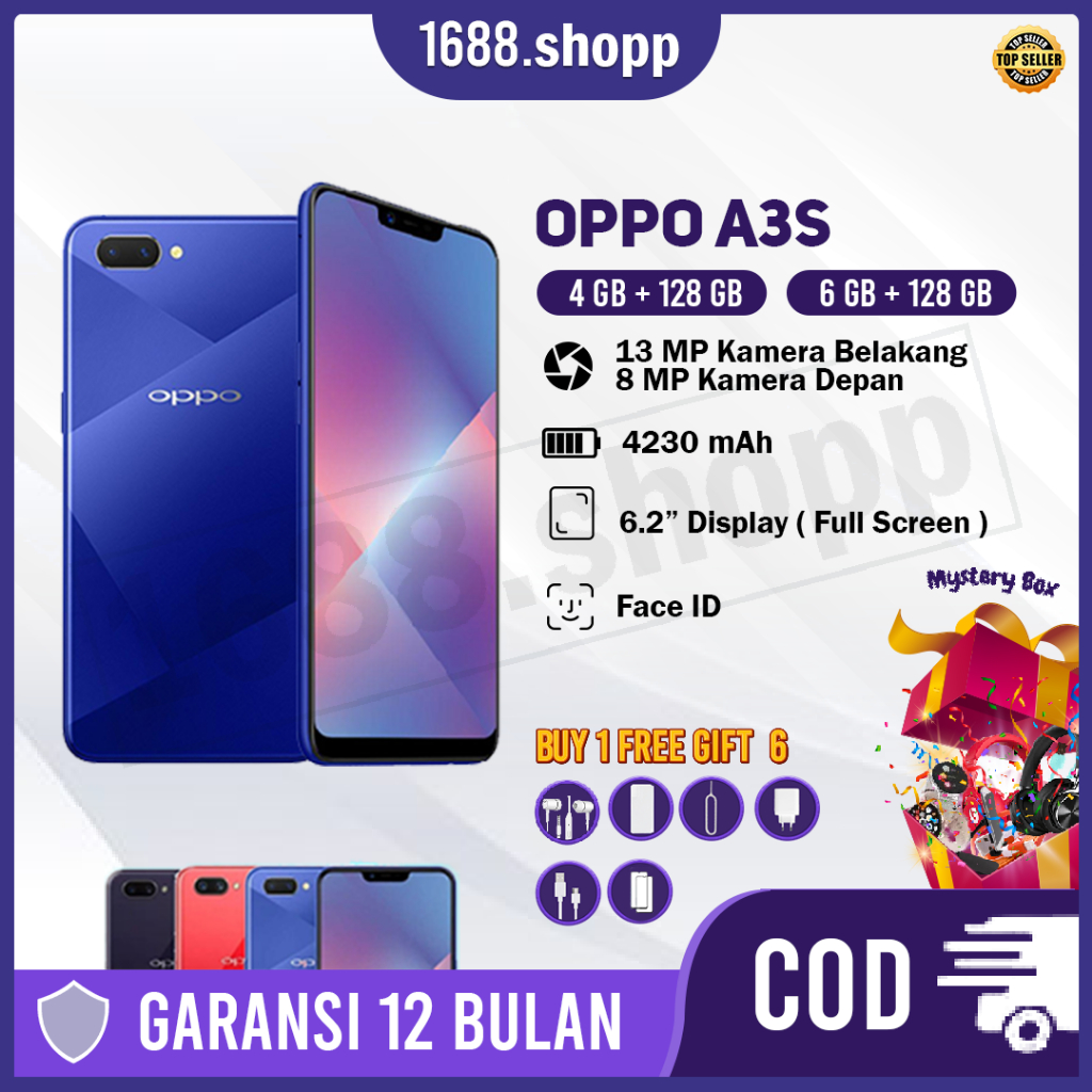 HP OPPO A3S ram 6+128GB 99% TERBARU