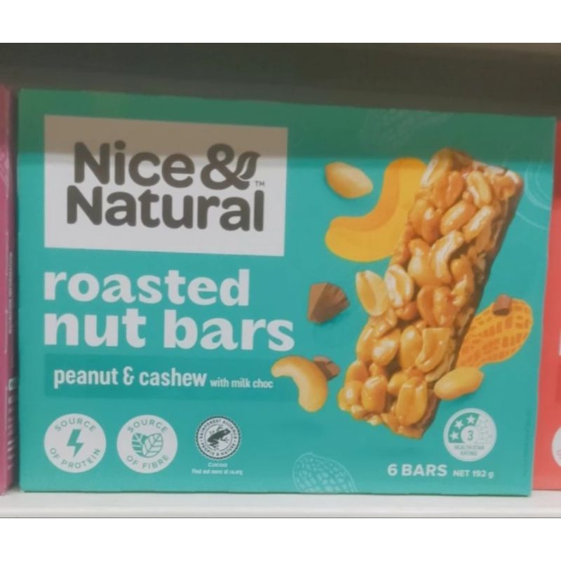 

nice & natural roasted nut bara peanut cashew cereal isi 6's