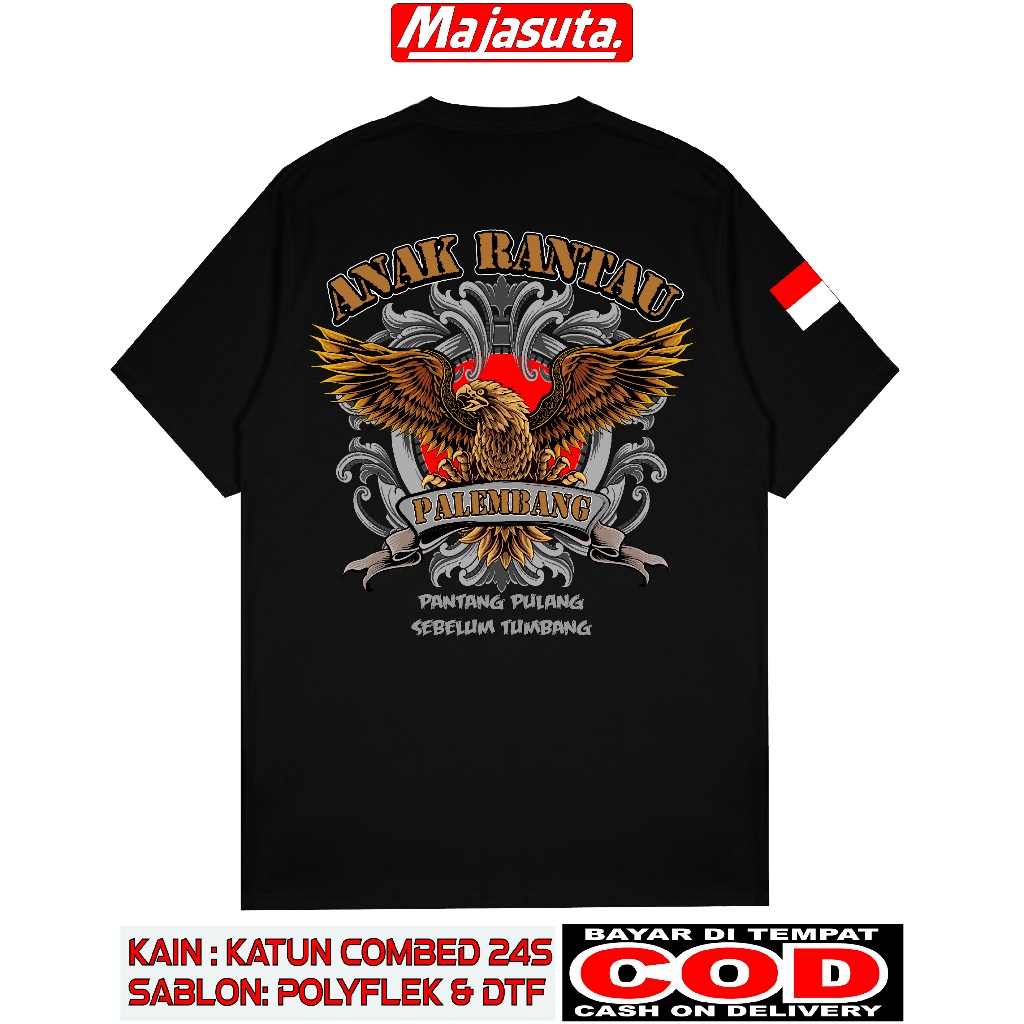 KAOS ANAK RANTAU PALEMBANG C1 SABLON DTF BAHAN KATUN COMBED 24S BISA COD