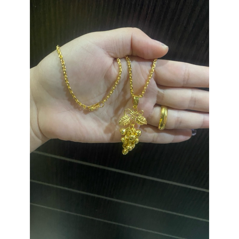 kalung anggur set Cincin belah rotan 10gr