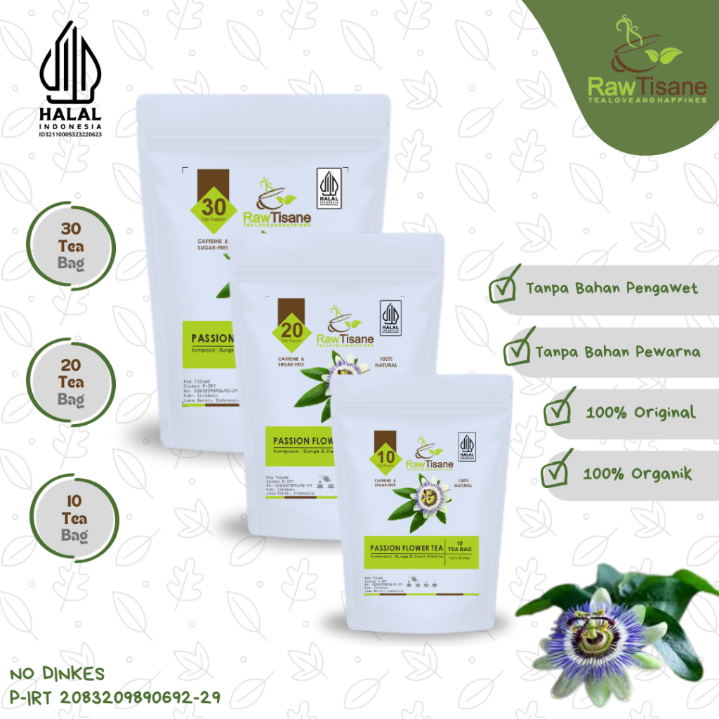 

Passion Flower Tea : Teh Bunga & Daun Markisa All Varian Isi 10 | 20 | 30 Tea Bag