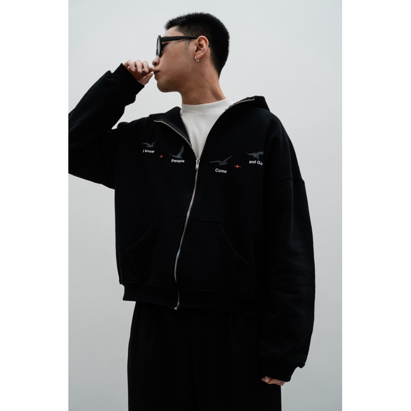 DYA369 She Loves Spring Stay Boxy Zip Hoodie