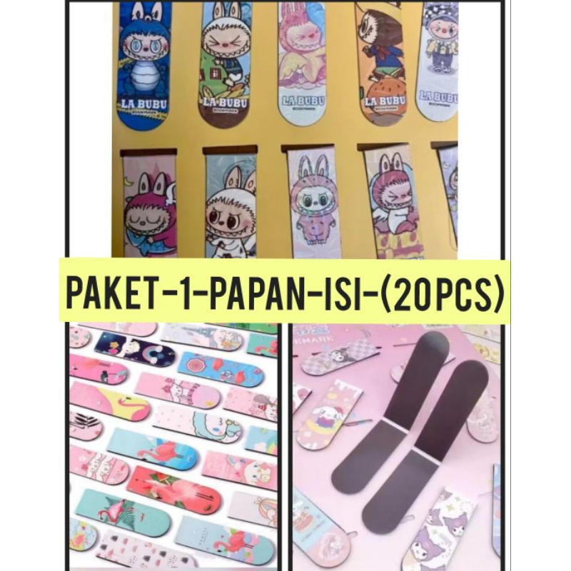 

MAGNET PEMBATAS BUKU MOTIF LABUBU/SANRIO HARGA/PAPAN ISI 20PCS