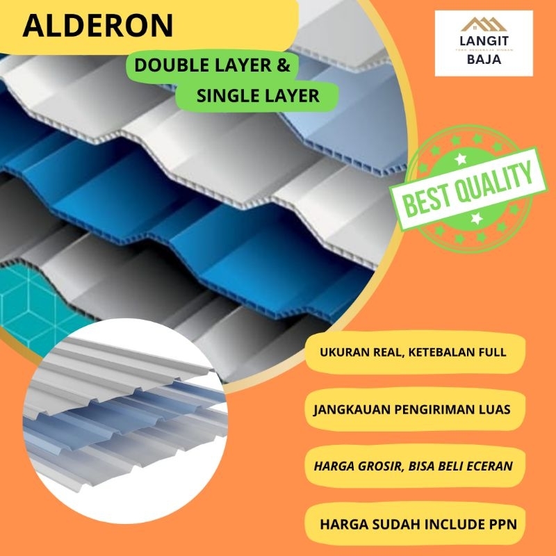ATAP UPVC ALDERON SINGLE LAYER/ DOUBLE LAYER / HARGA PERMETER