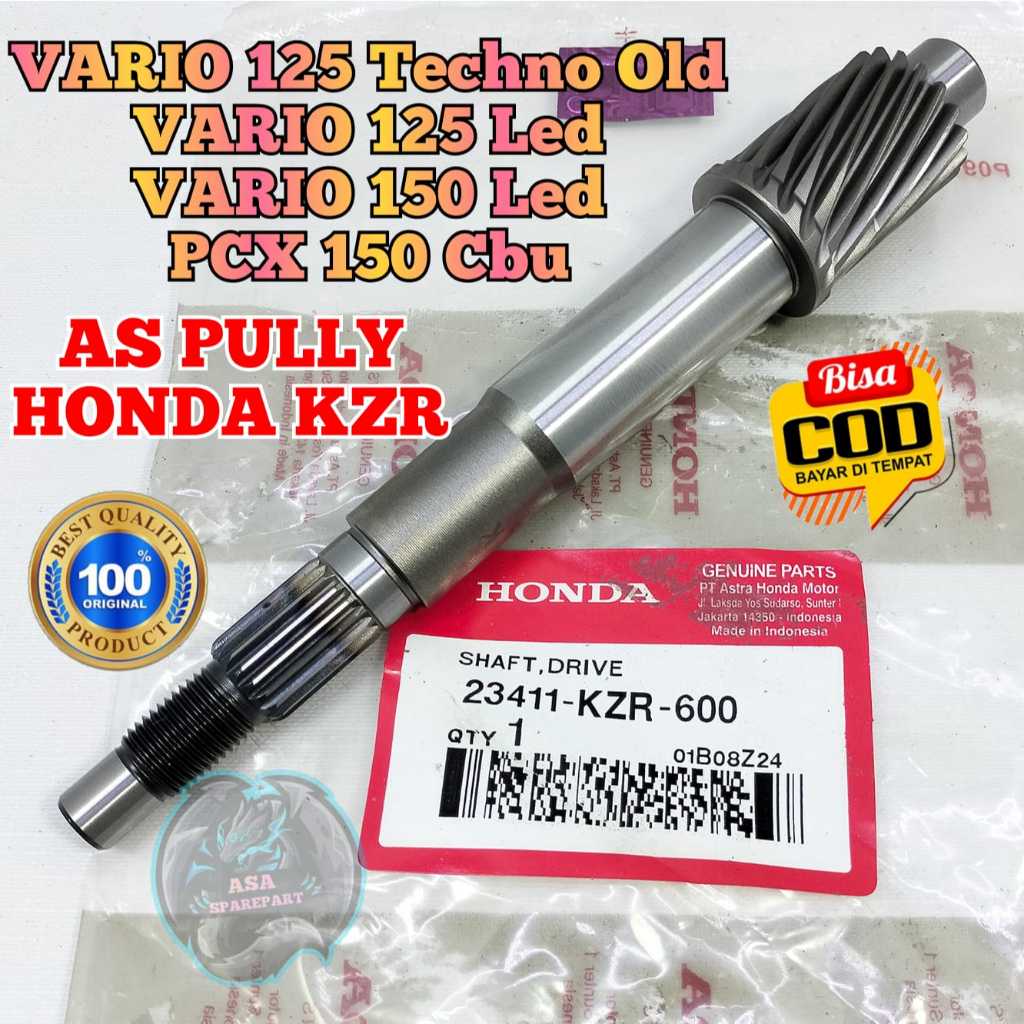 AS PULLY CVT KZR ASLI ORIGINAL MOTOR HONDA VARIO 125 TECHNO OLD , VARIO 125 LED , VARIO 150 LED , PC