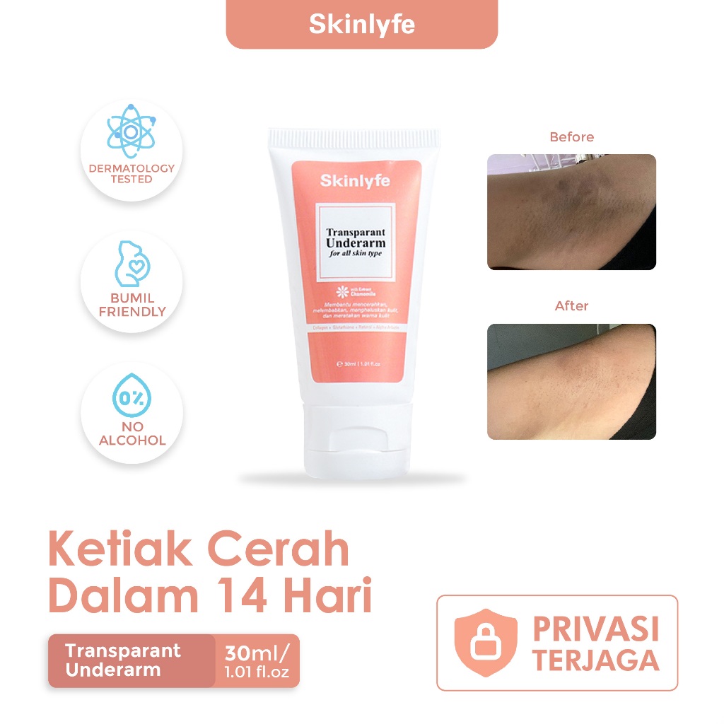 Skinlyfe - Cream Underarm Pemutih Badan Pencerah Ketiak Pemutih Selangkangan dan Miss V Bokong BPOM