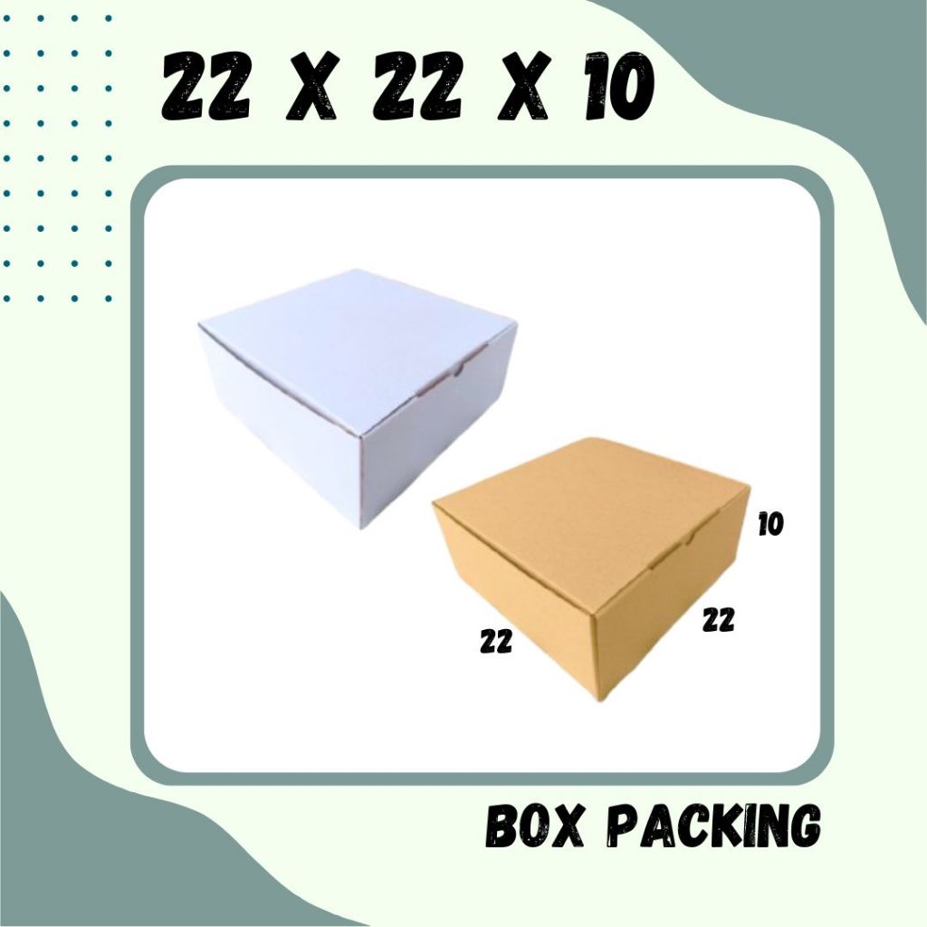 

Kardus 22x22x10 LD Eflute Box Pizza Packing Dus Packing Kotak Kemasan Karton Souvenir Hampers Sparepart Minyak Wangi Kosmetik