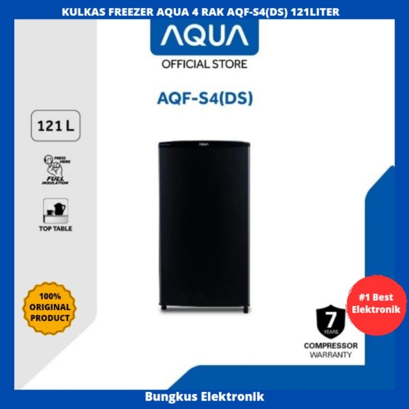 KULKAS FREEZER AQUA 4 RAK AQF-S4(S) 121LITER KULKAS FREEZER AQUA 4RAK