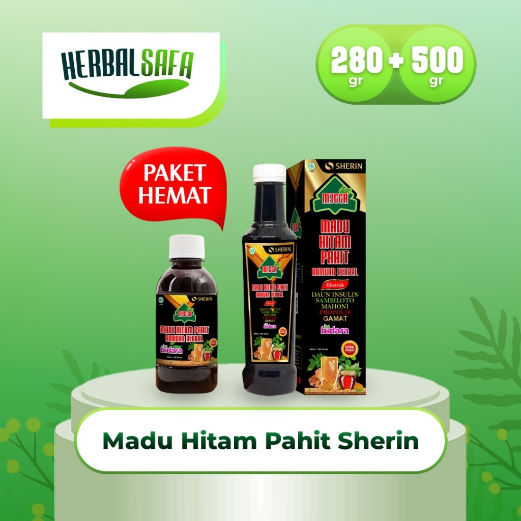 

Sherin - Madu Hitam Pahit Ruqyah Paket 2Pcs Untuk Menurunkan Gula Darah 280gr + 500gr