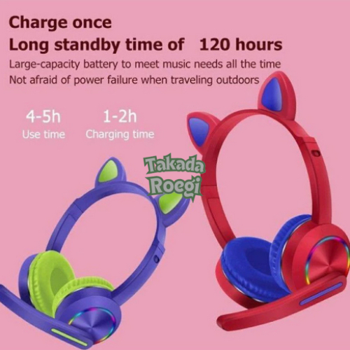 Headphone Headset Hetset Earphone Gaming Bluetooth Wireless RGB Light High Quality