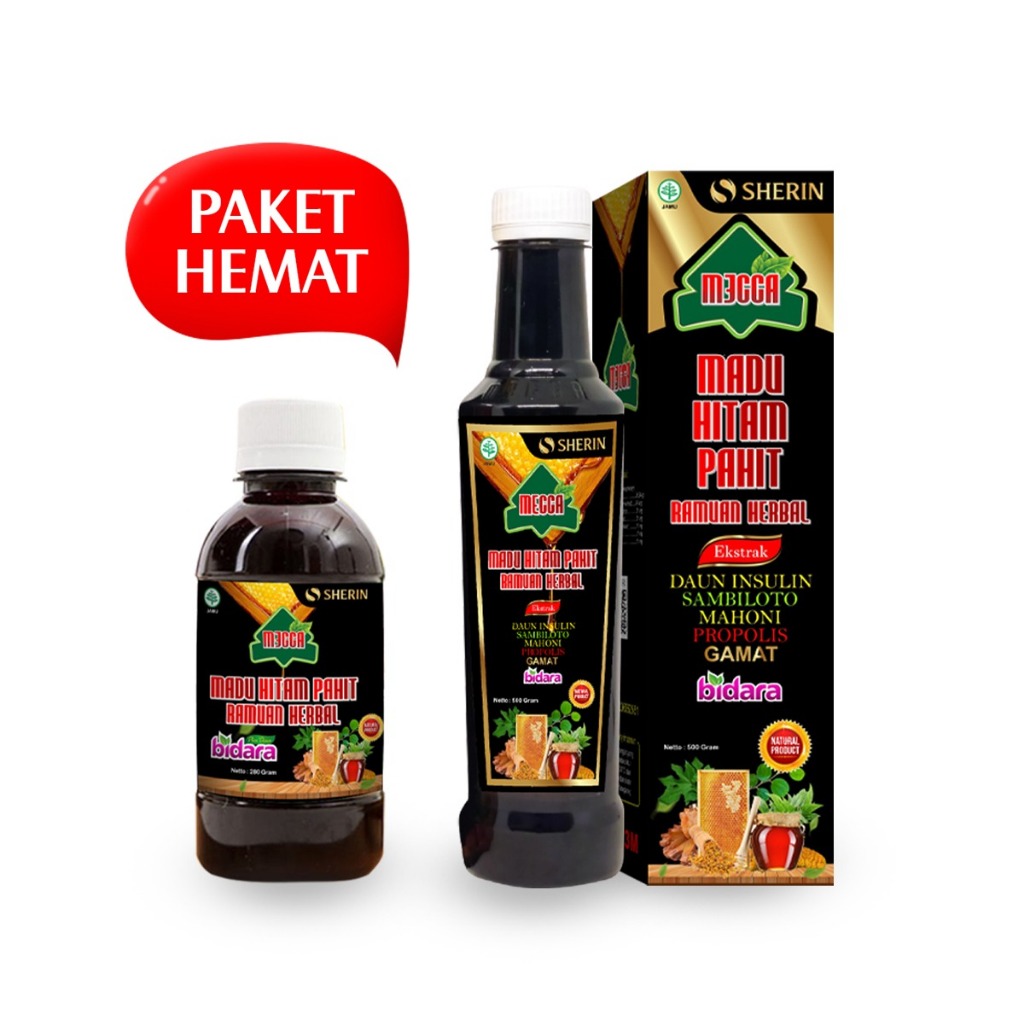 

Sherin - Madu Hitam Pahit Ruqyah Paket 2Pcs Untuk Menurunkan Gula Darah 500gr + 280gr