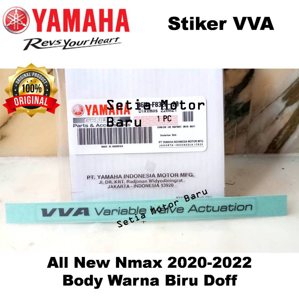 Stiker VVA Variable Valve Actuation Body Biru Doff All New Nmax N Max Ori Asli Yamaha