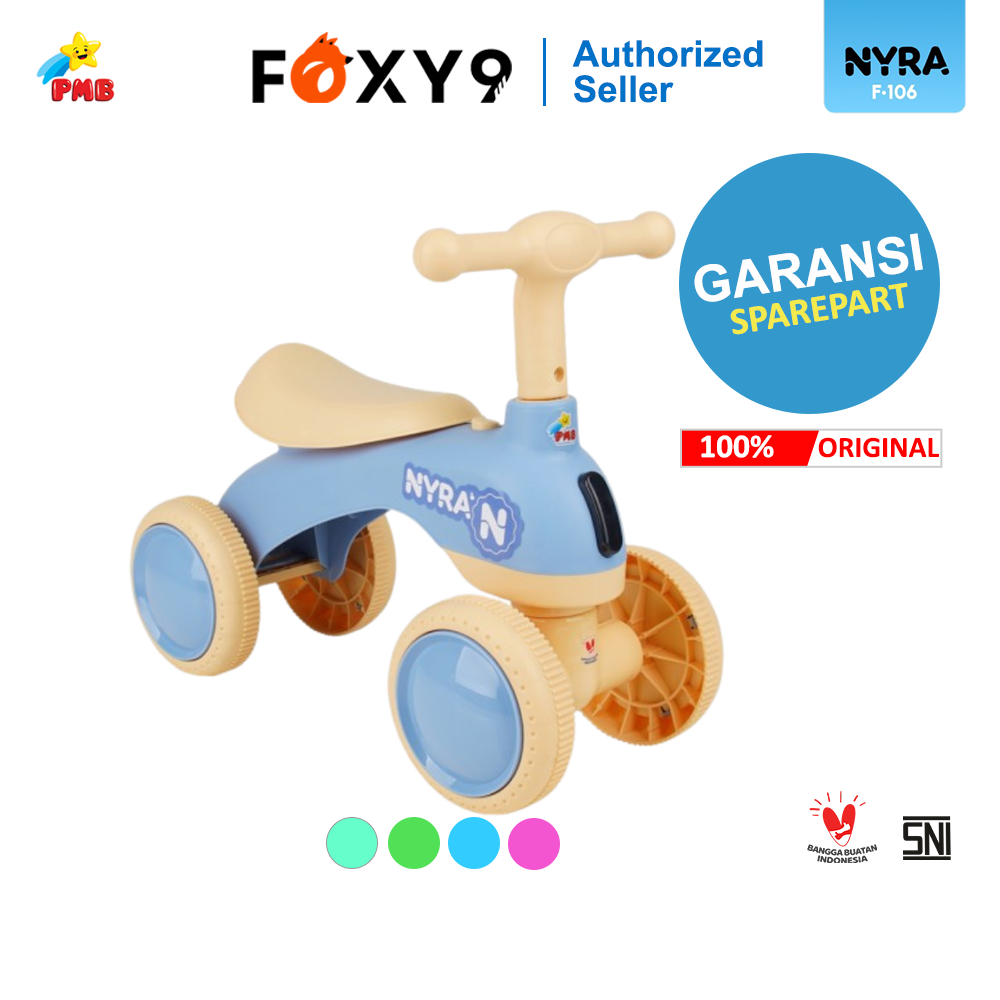 Balance Bike Sepeda Anak Roda Empat Mainan Anak Dorong Roda 4 PMB F106
