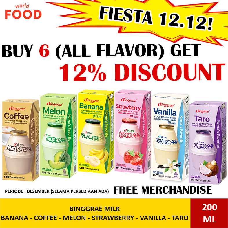 

FIESTA 12.12 ~ BINGGARE MILK ALL FLAVOR **SPECIAL PRICE EXTRA DISCOUNT ~