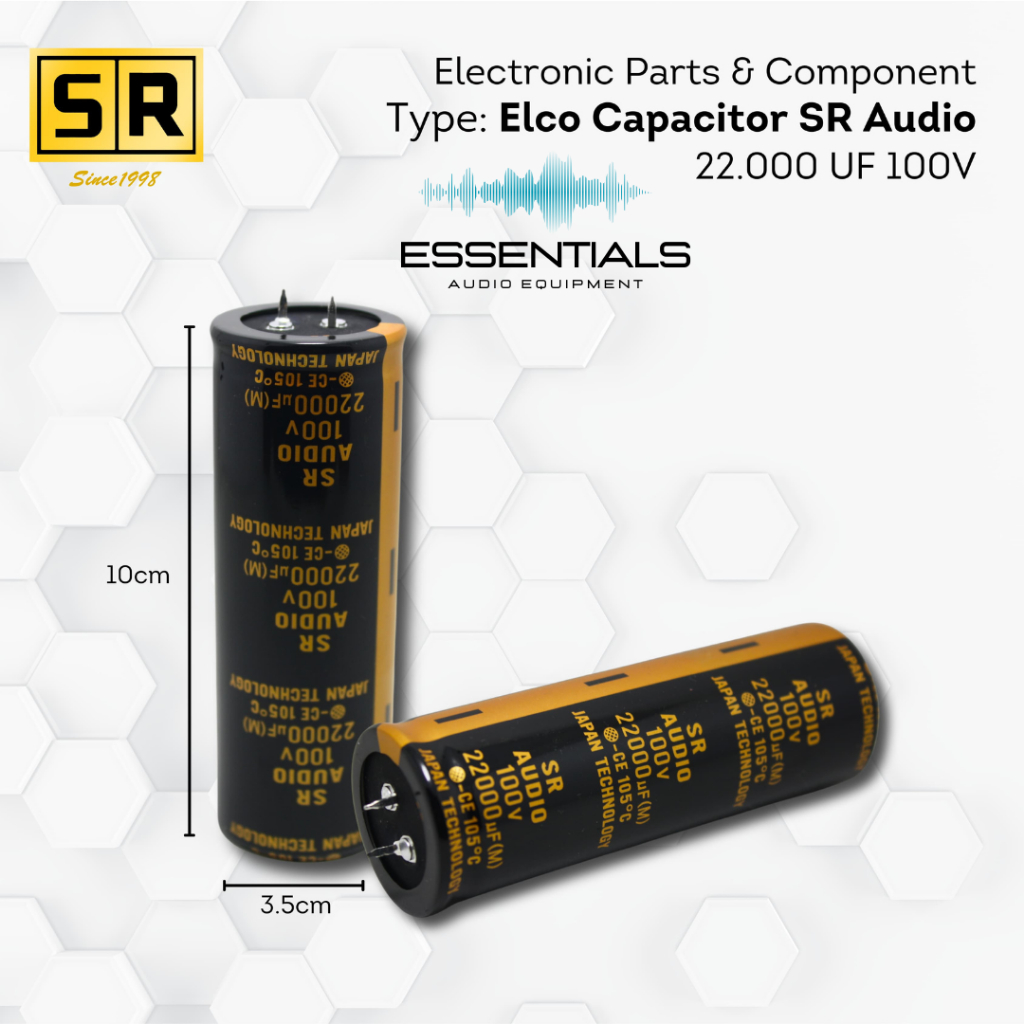 SR Elektronik Capacitor Audio Elco 22.000 UF 100V CoCok Buat Power Build UP