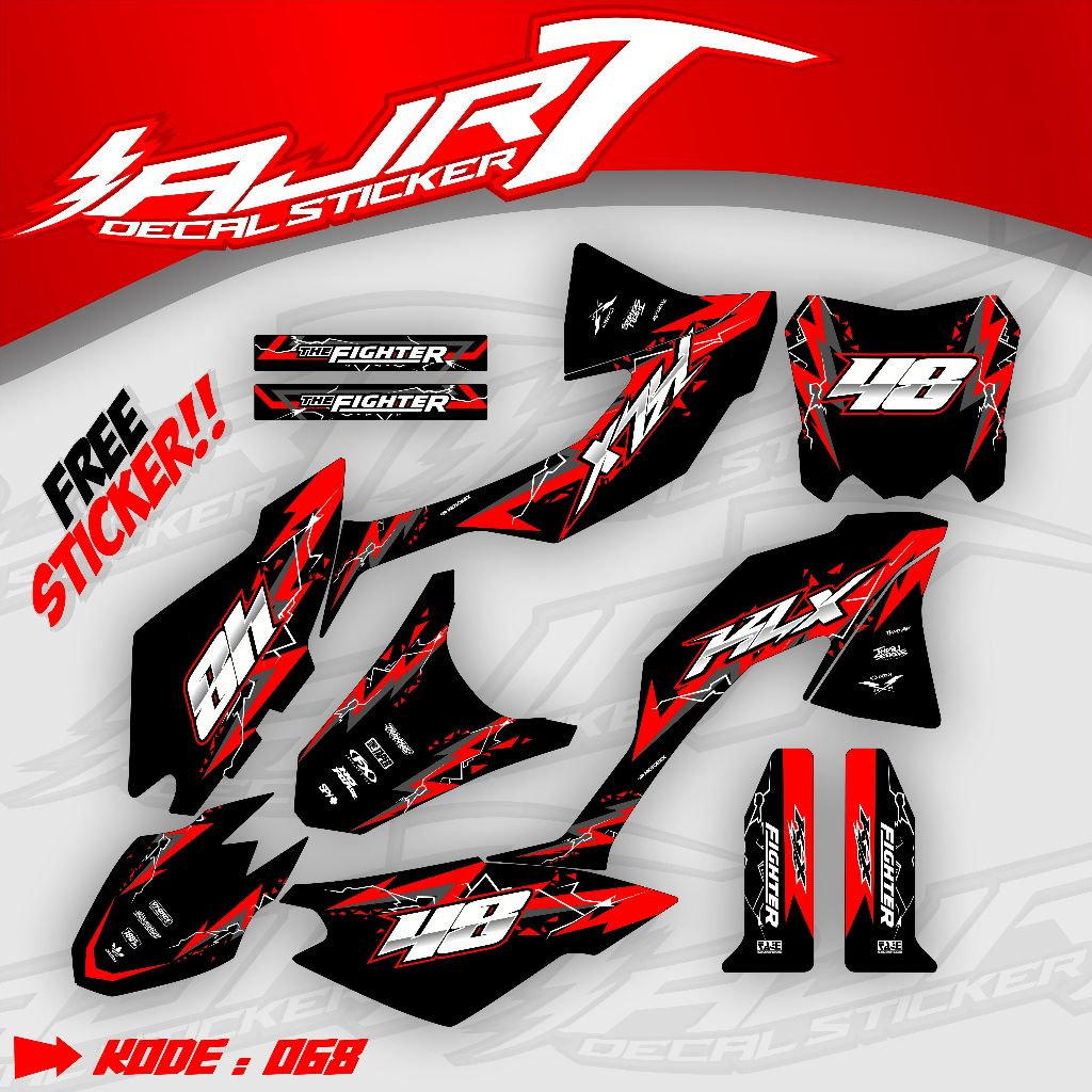 STIKER STICKER DECAL KLX BF PAPAN CRF FULL BODY - REQUES NAMA-NOMOR GRATIS.