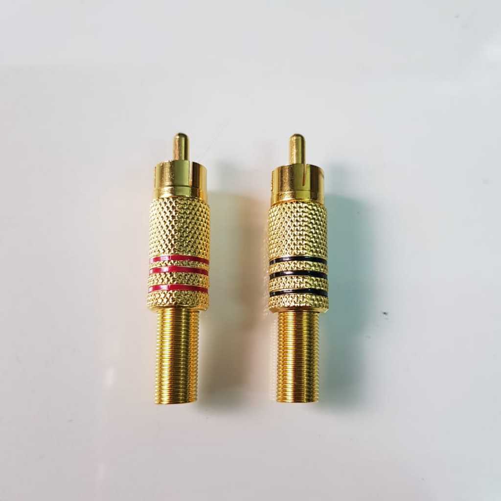 JR 3812 JACK RCA GOLD Jek RCA Gold Sepasang Jack RCA Gold Emas Premium Quality Audio JACK RCA GOLD (